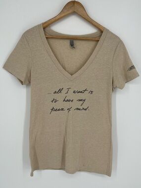 Boston Peace of Mind Lyrics V-Neck T-Shirt Women’s Size XL in EUC!